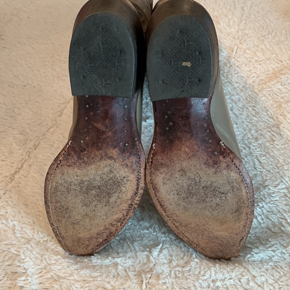 Justin Cowboy Boots Gray Leather Round Toe Size 7.5 - Picture 8 of 10